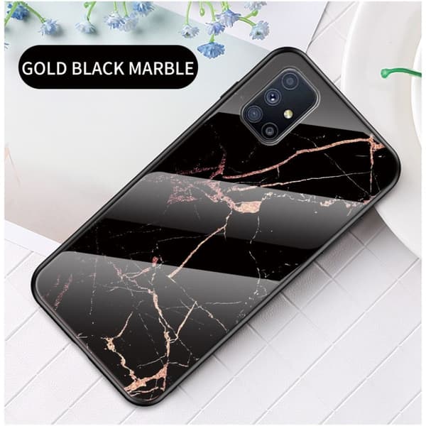 Fantasy Marble Samsung Galaxy M31s Deksel - Gold Svart Klinkekule Black