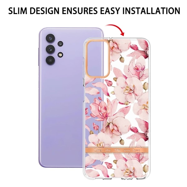 Supertunt och tåligt mjukpärmfodral för Samsung Galaxy M32 5G / A32 5G - Rosa Gardenia Rosa