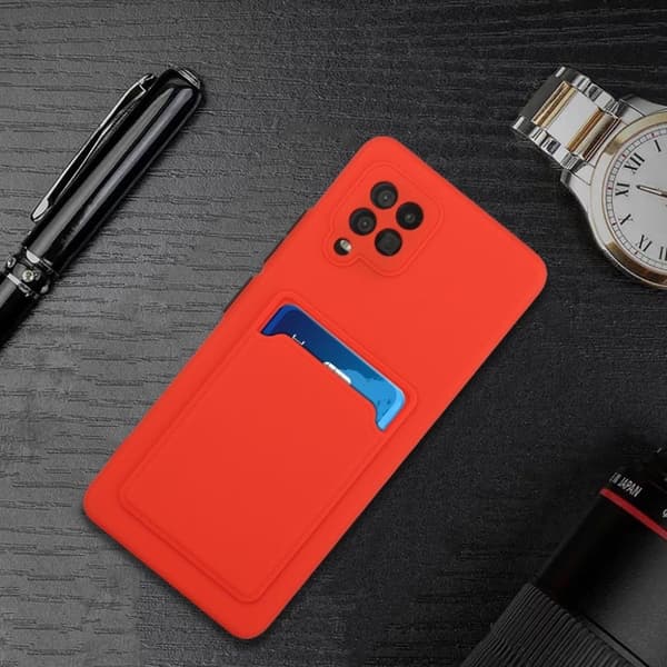 Card Holder Deksel til Samsung Galaxy A42 5G - Rød Red