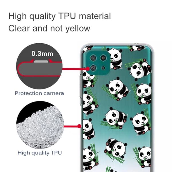Deco Samsung Galaxy A22 5G Etui - Panda og Bambus White