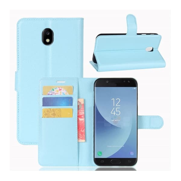 Samsung Galaxy J5 (2017) Etui laget av kunstlær og silikon – Blå Blue