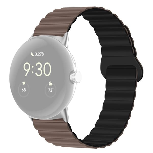 Google Pixel Watch tofarvet silikone-urrem - Chokolade / Sort Black