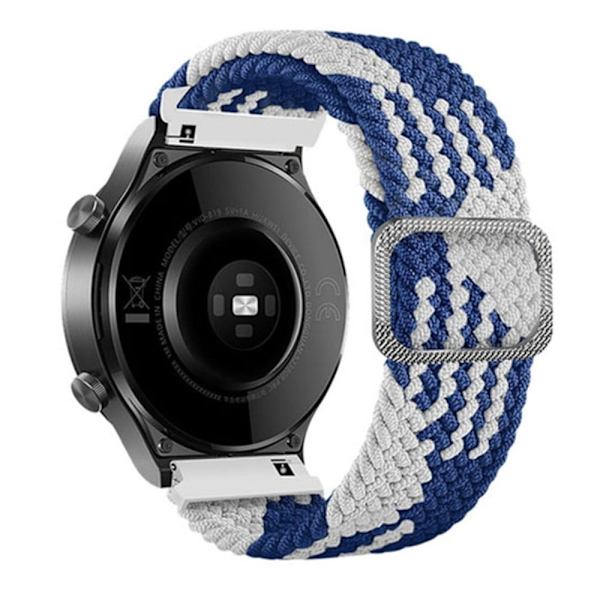 22 mm universal nylonrem med spenne - Blå / Hvit Blue