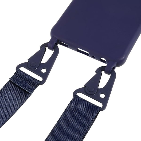 Tyndt TPU-etui med mat finish og justerbar strop til Samsung Galaxy A32 - Mørkeblå Blue