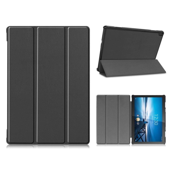 Lenovo Tab M10 FHD REL tri-fold leather flip case - Black Svart