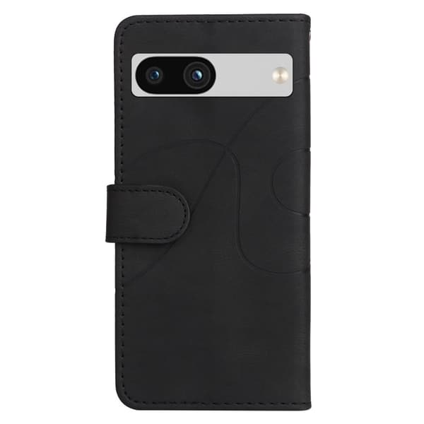 Tekstureret Google Pixel 7a læderetui med rem - Sort Black