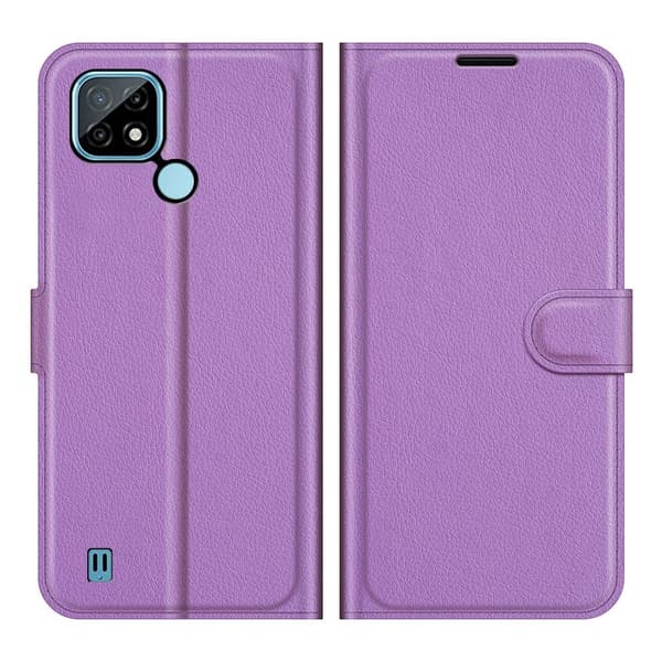 Klassisk Realme C21 flip etui - Lilla Purple