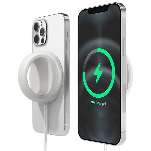 Apple MagSafe-laddare KSK-702 silikonfodral i fingerringsstil - Vit Vit