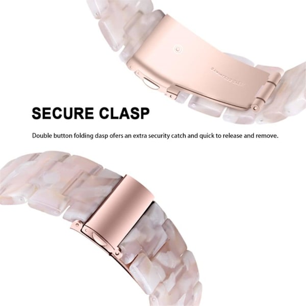 Klockarmband med 3 pärlor i resin och genomskinligt fodral för Apple Watch Series 3/2/1 42mm - Rosa Mix Rosa