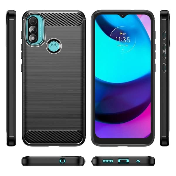Carbon Flex Etui Motorola Moto E30 / E20 / E40 - Svart Black