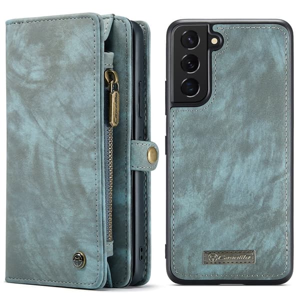 CaseMe Samsung Galaxy S22 etui med lynlås / pung - Blå Blue