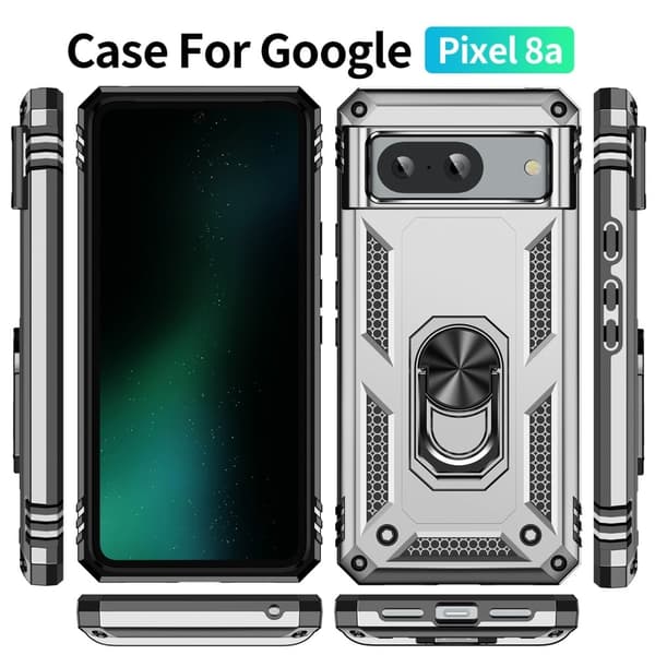 Bofink Combat Google Pixel 8A deksel - Sølv/Grå Silver grey