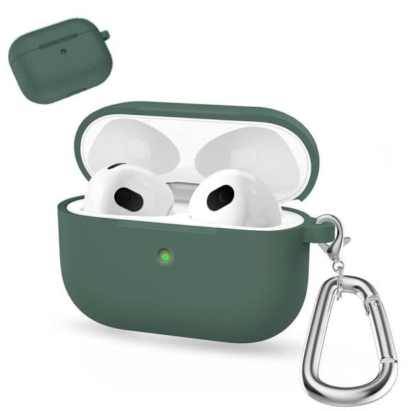 AirPods silicone case with carabiner - Olive Green Grön