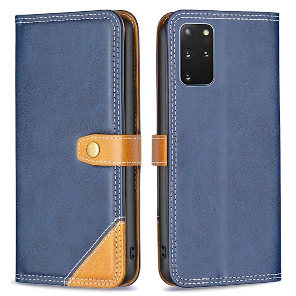 BINFEN kaksivärinen nahkakotelo Samsung Galaxy S20 Plus - Sininen Blue