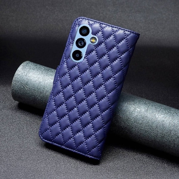 Rombemønster, matt flip-deksel for Samsung Galaxy A54 - Blå Blue