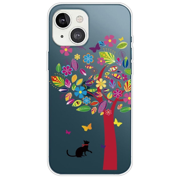 Deco iPhone 14 Plus kotelot - Kissa / Puu Multicolor