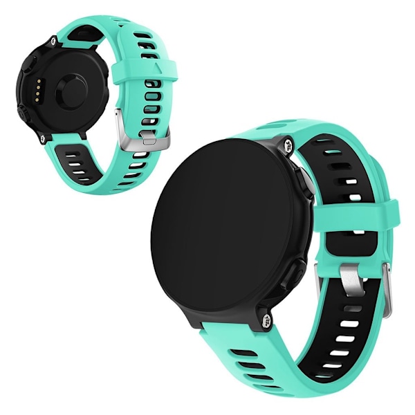 Garmin Forerunner 735XT / 220 / 230 / 235 / 620 / 630 silikone Urrem - Cyan / Sort Green