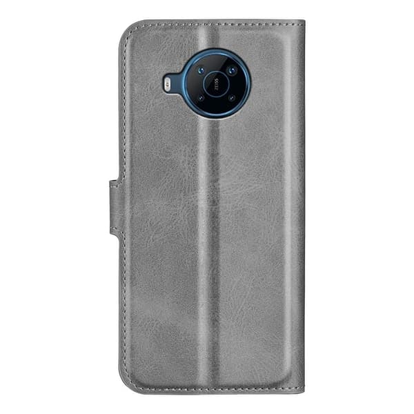 Skinn-etui i lommebok-stil for Motorola Moto E30 - Grå Silver grey