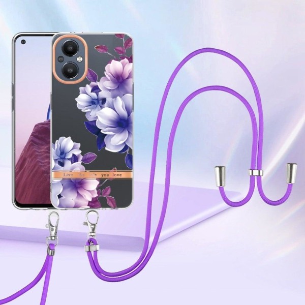 Slankt og holdbart softcover med snor til OnePlus Nord N20 5G - Purple