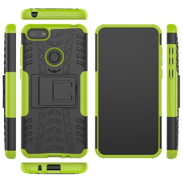 Offroad etui - Motorola Moto E6 Play - Sort / Grønn Green