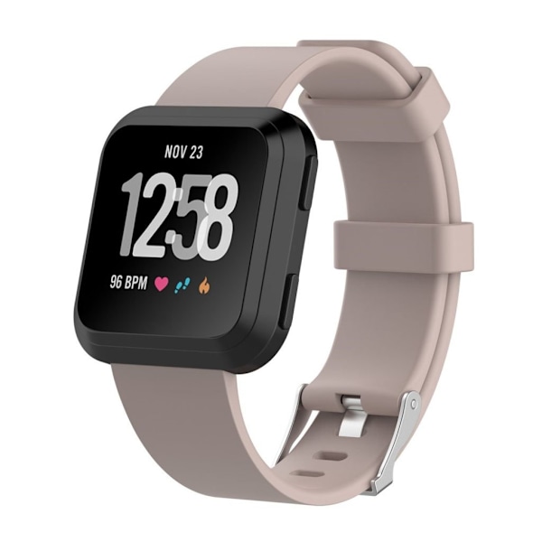 Fitbit Versa klockarmband TPE mjuk slitagetålig träningsklocka metallspänne - Khaki och storlek S Brun