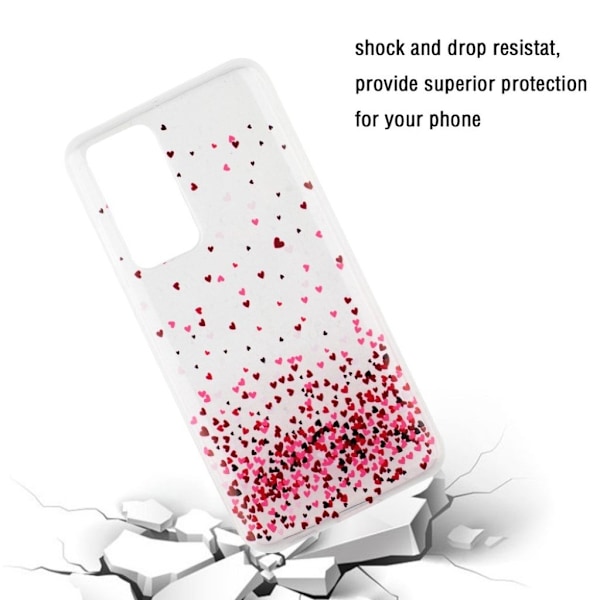 Deco Huawei P40 Pro etui - Fargerike Hjerter Red