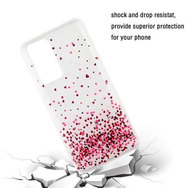 Deco Huawei P40 Pro kuoret - Värikkäät sydämet Red