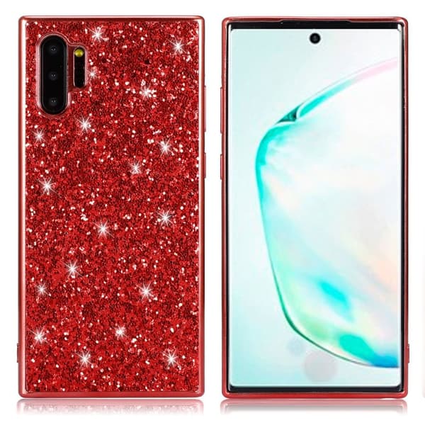 Glitter Samsung Galaxy Note 10 Pro deksel - Rød Red
