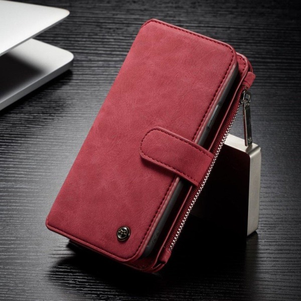 CaseMe 2-i-1 iPhone Xs fodral med plånbok - Röd Röd