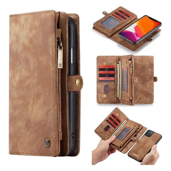 CaseMe iPhone 11 Pro Zipper Wallet Etui -Brun Brown