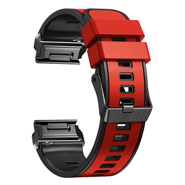 Dobbeltfarvet silikoneurrem til Garmin Watch og Coros Vertix - Rød / Sort Red