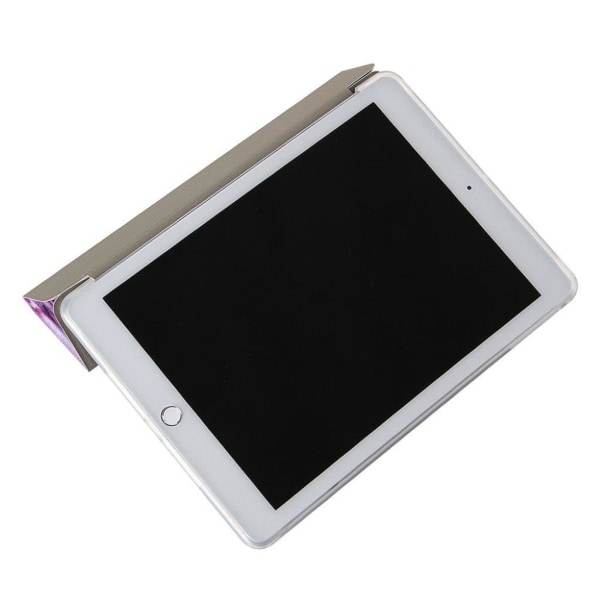Patterned leather flip case for iPad (2018) - Purple Butterfly Purple