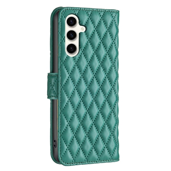 Rombemønster, matt flip-deksel for Samsung Galaxy S24 FE - Grønn Green