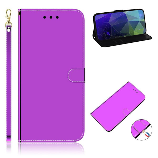 Mirror iPhone 12 Mini flip case - Violetti Purple