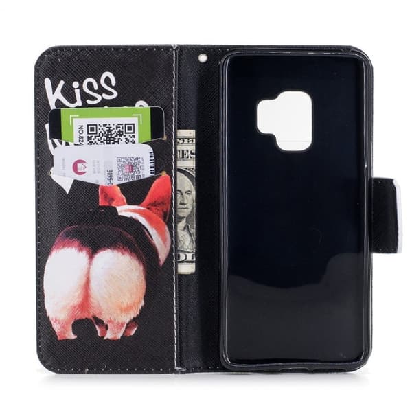 Samsung Galaxy S9 Printet Mønster PU læder flip etui - Kiss My Ass Multicolor