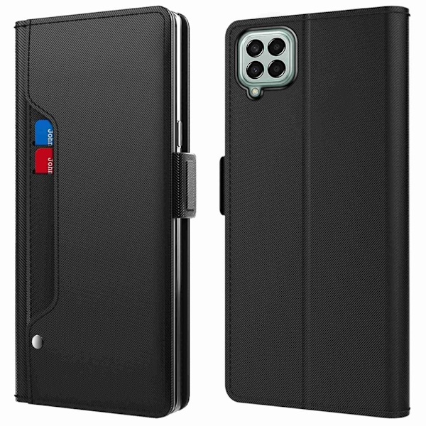 Phone Etui med Make-up Mirror og Slick Design til Samsung Galaxy M33 5g - Sort Black