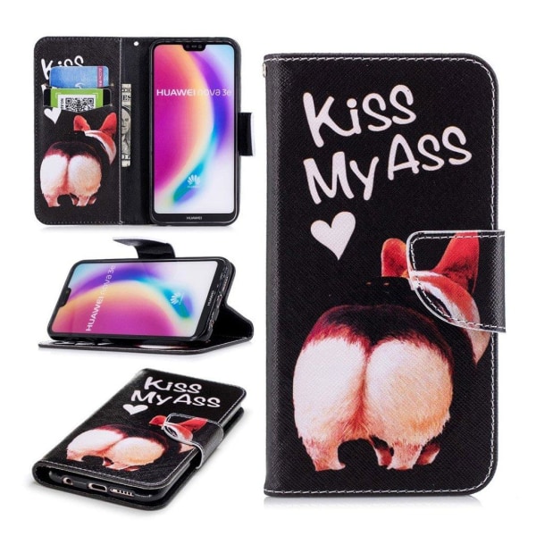 Huawei P20 Lite uniikki suojakotelo - Kiss My Ass Multicolor