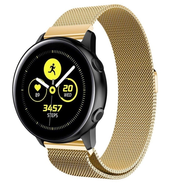 Samsung Galaxy Watch Active milanese ruostumattomasta teräksestä valmistettu ranneke - Kulta Gold