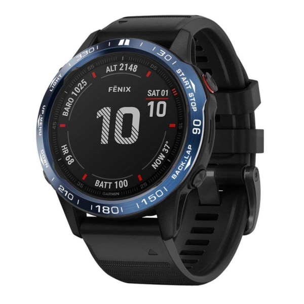 Garmin Fenix 6X ruostumattomasta teräksestä valmistettu kehys - Sininen / Tyyli A Blue