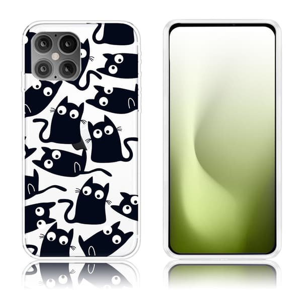 Deco iPhone 12 / 12 Pro Etui - Svarte Katter Black