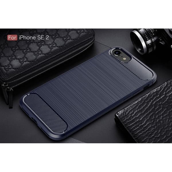 Carbon Flex deksel - iPhone SE 2020 - Mørke blå Blue