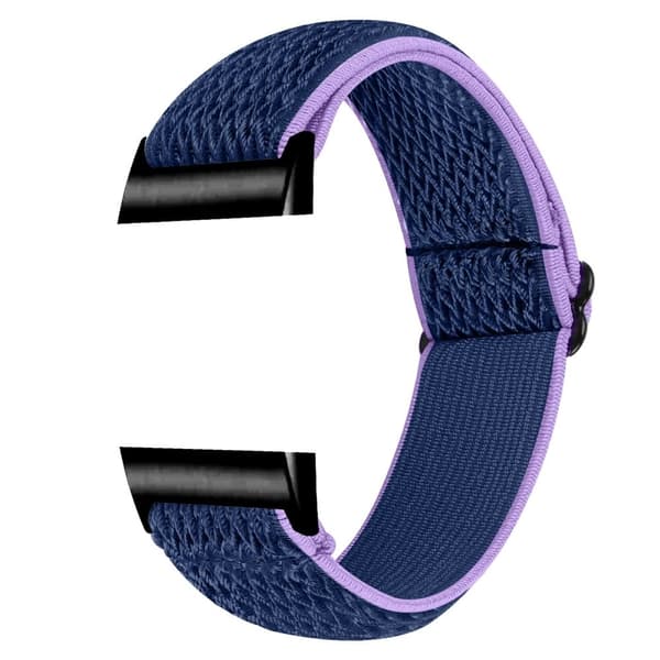 Fitbit Charge 4 / 3 elastisk nylonrem - Lila / Blå Lila