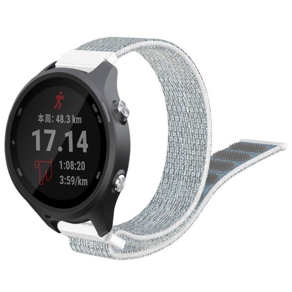 Garmin Forerunner 245 klockarmband med kardborreband i nylon - Grå / Vit Silvergrå
