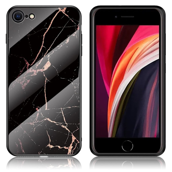 Fantasy Marmor iPhone SE 2020 skal - Svart/Guld Svart