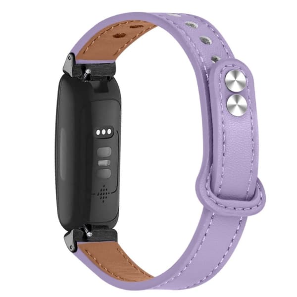 Fitbit Inspire 2 / Ace 2 urrem i okselæder med sort stik - Lyselilla Purple