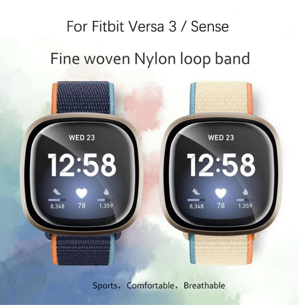 Fitbit Sense / Versa 3 nylonhihna - Oranssi Orange