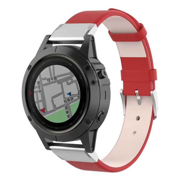 Garmin Fenix 5X leather watch band - Red Red