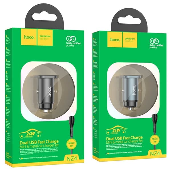 NZ4 Wise road dual port biloplader sæt (Micro) - Sort Black