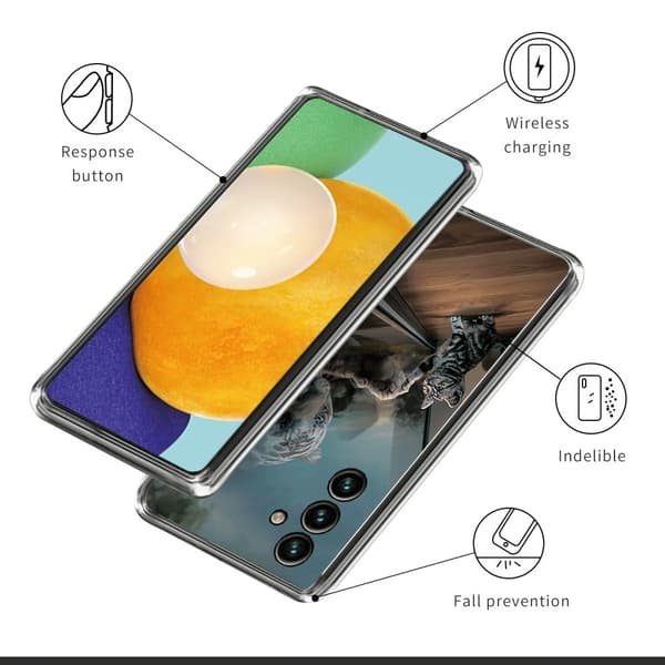 Deco Samsung Galaxy A54 Etui - Mirror Kat Silver grey