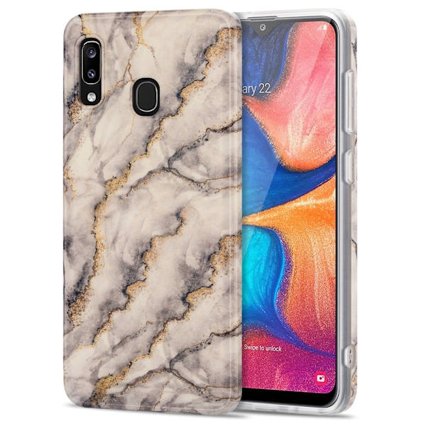 Marble Samsung Galaxy A20 / A30 Etui - Hvit White